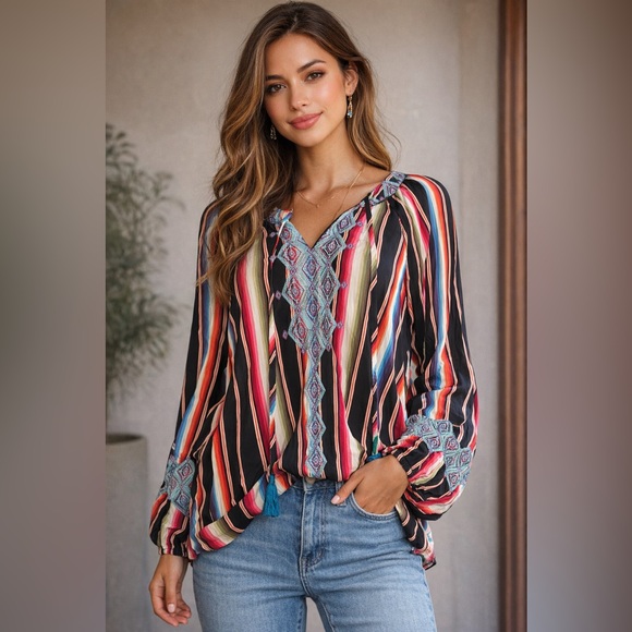 Savanna Jane Tops - NWT! Savanna Jane Multicolor Striped Boutique Women's Top 🤩